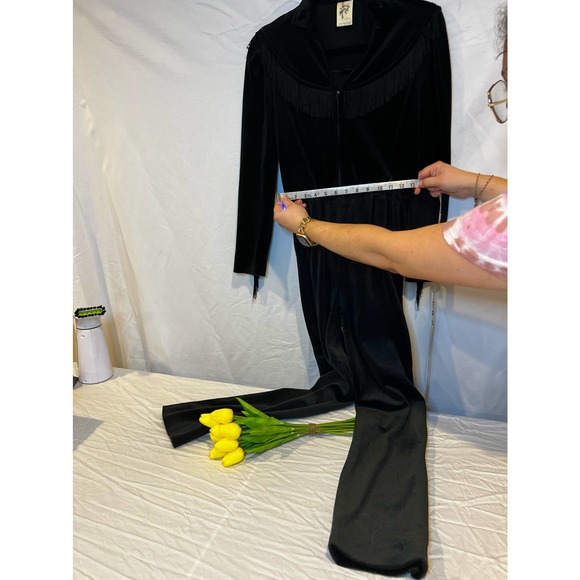 Black Velour Western Style Jumpsuit - Picture 11 of 12